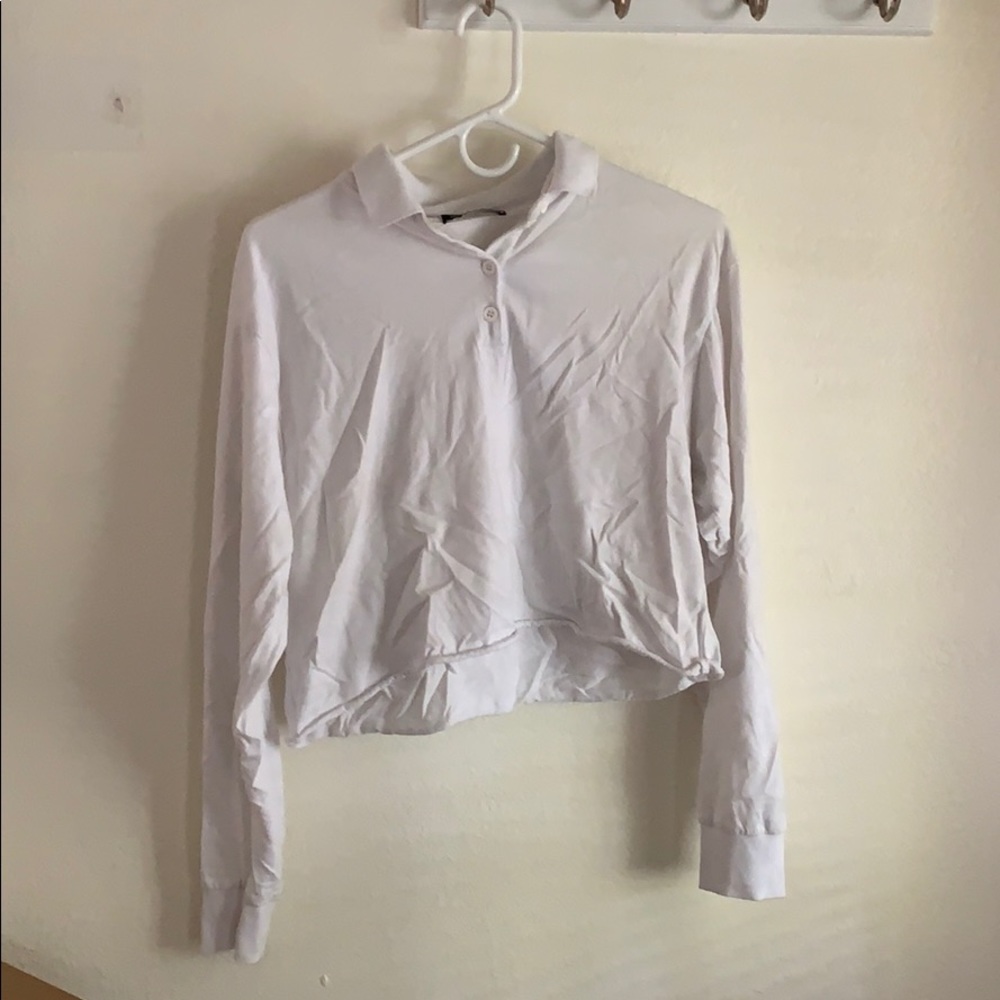 White collared brandy Melville long sleeve